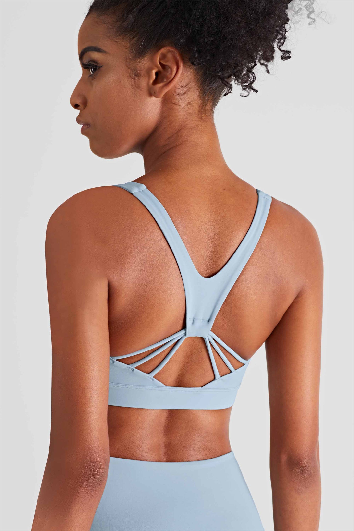 WX1412-BR Nude Yoga Bra X Type Beauty back High strength fitness vest pull in the belly pull together integrated sports underwear women