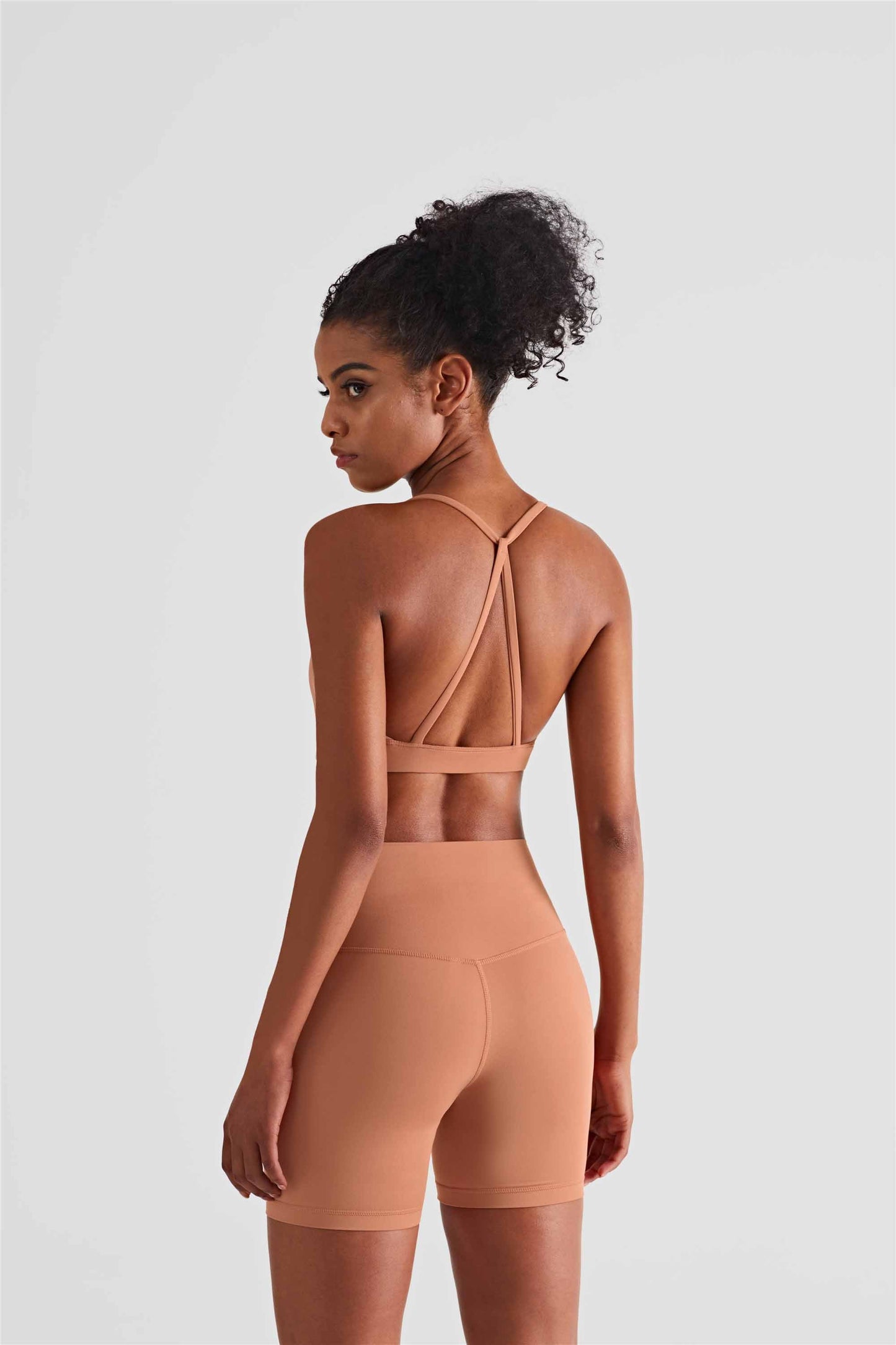 WX1411-NULS Nude halter-neck Yoga Bra Women's Triangular-back sports vest Push-up Sports underwear Yoga top