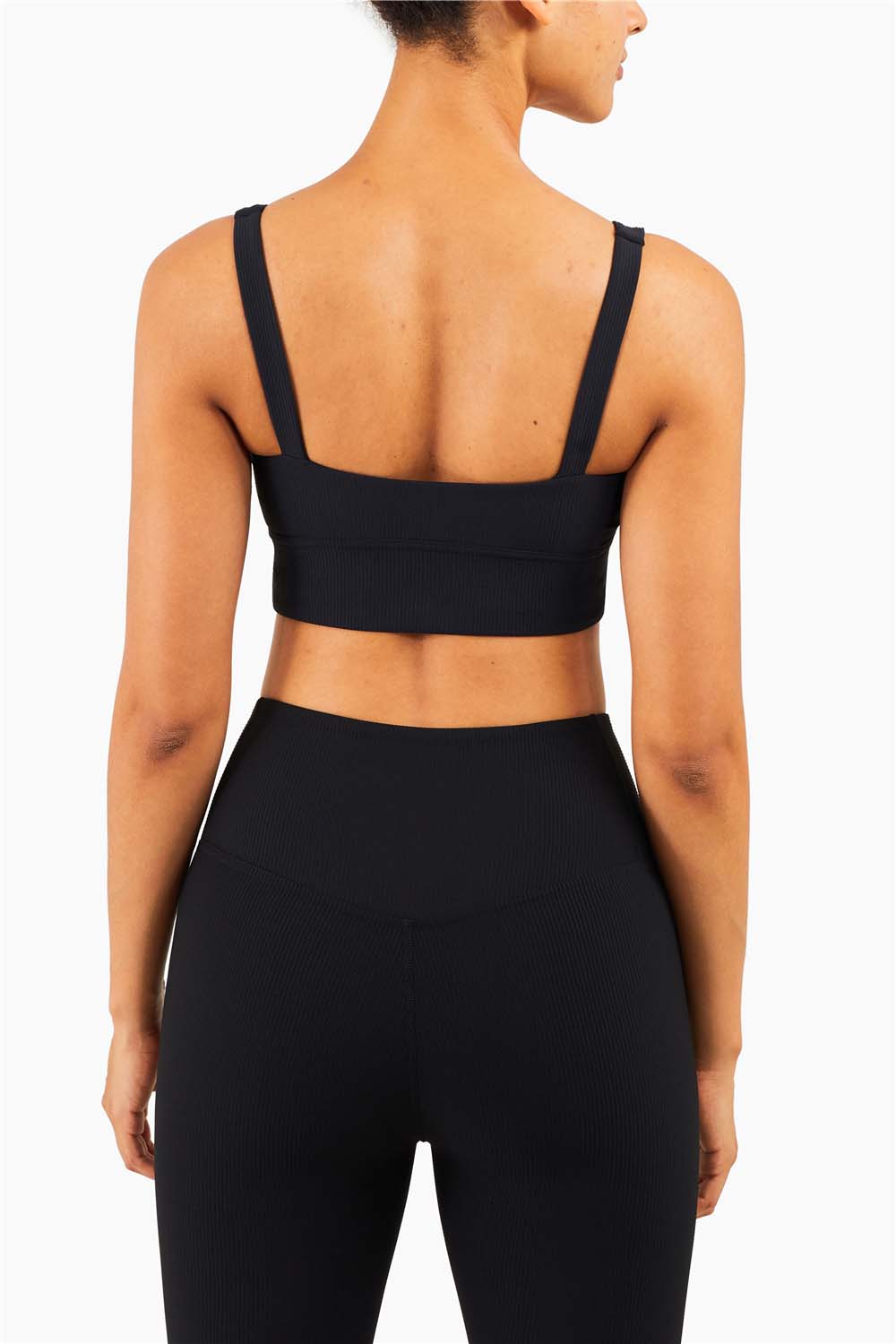 WX1285-FPS ribbed nude sports underwear Europe and the United States new sports halter vest type fitness training yoga bra women