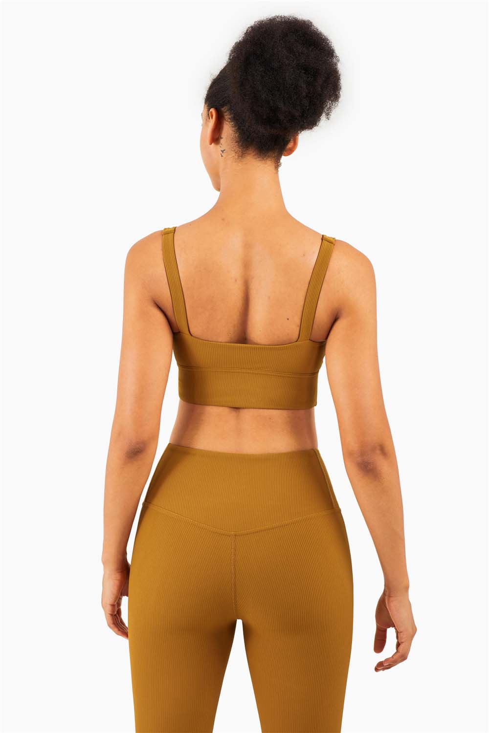 WX1285-FPS ribbed nude sports underwear Europe and the United States new sports halter vest type fitness training yoga bra women