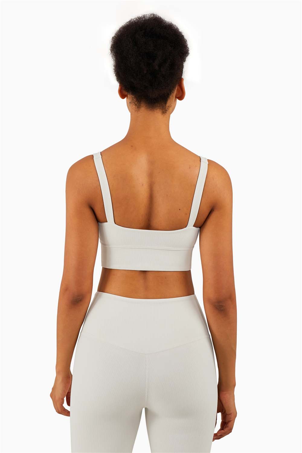 WX1285-FPS ribbed nude sports underwear Europe and the United States new sports halter vest type fitness training yoga bra women