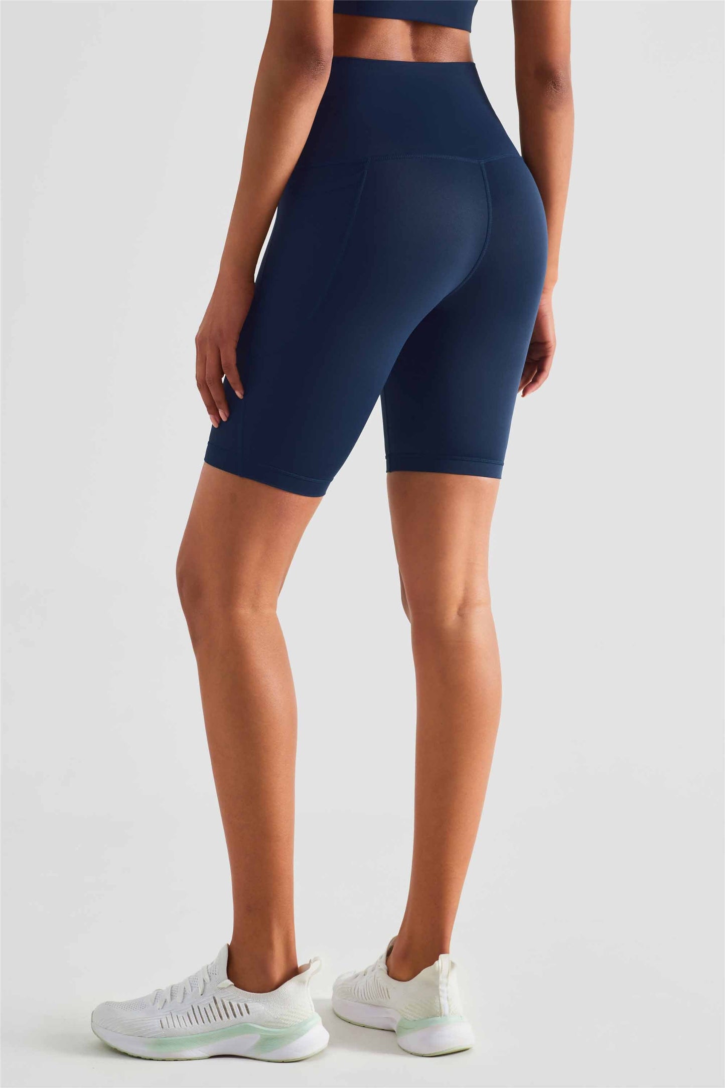 WK1438-NULS Nude No Embarrassment Line five quarter pants High waisted peach butt pocket Yoga pants Sports Fitness Running shorts Women