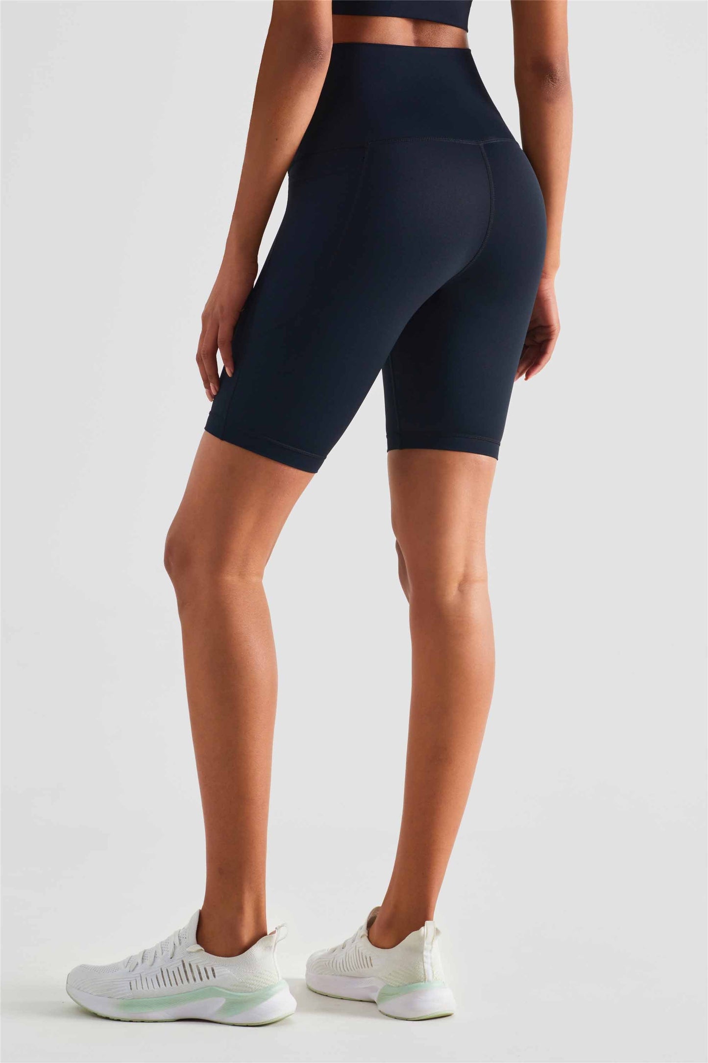 WK1438-NULS Nude No Embarrassment Line five quarter pants High waisted peach butt pocket Yoga pants Sports Fitness Running shorts Women