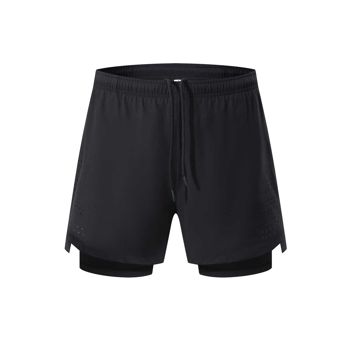 HRDK22006-Summer double-layer fitness shorts, cross-border new product quick-drying sports shorts, fake two-piece inner lining printed swim trunks for men