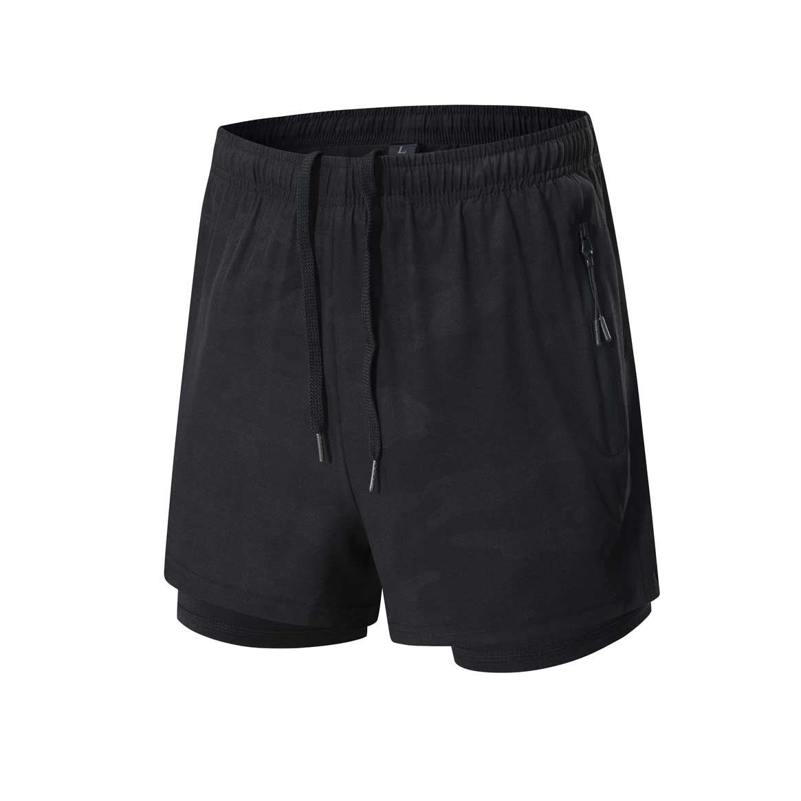 HRPB1008-Summer fitness shorts men's running training four-point pants, casual fitness plus size quick-drying double-layer sports shorts