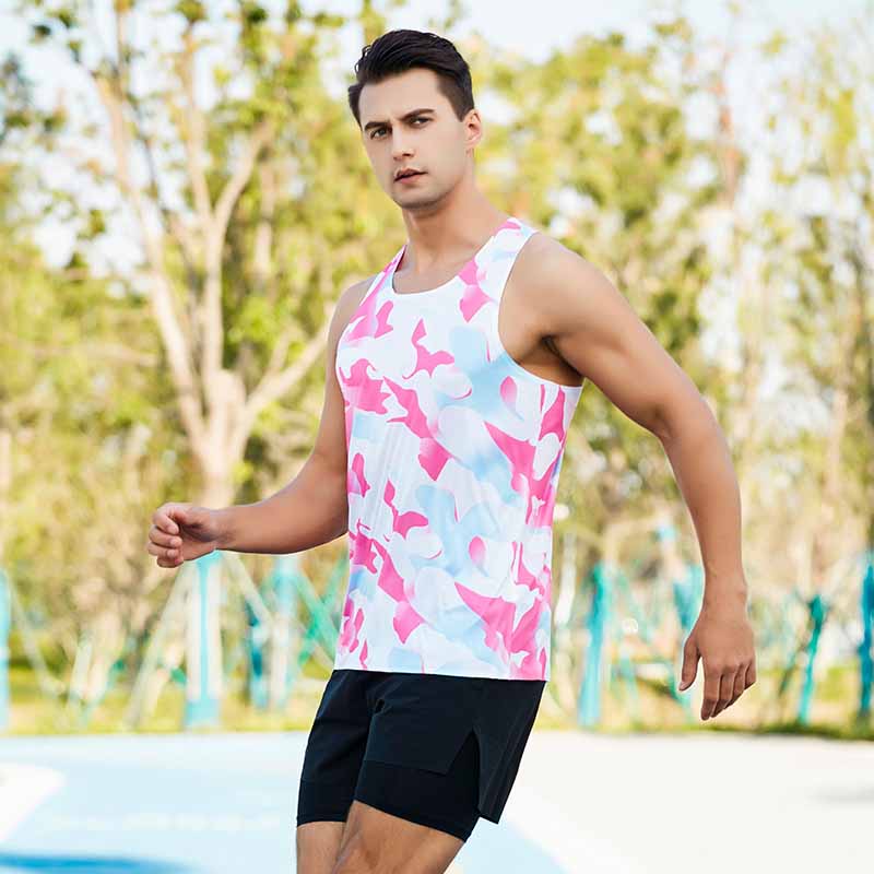 HRYT23103-Summer sports vest for men loose plus size basketball training vest quick dry fitness vest