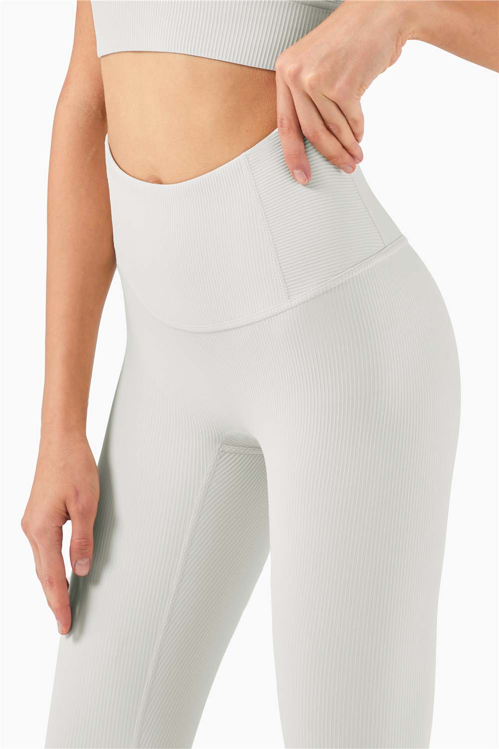 CK1286- New ribbed nude yoga pants Women's Peach hip lift exercise fitness pants No T line, abdominal high-waisted tights