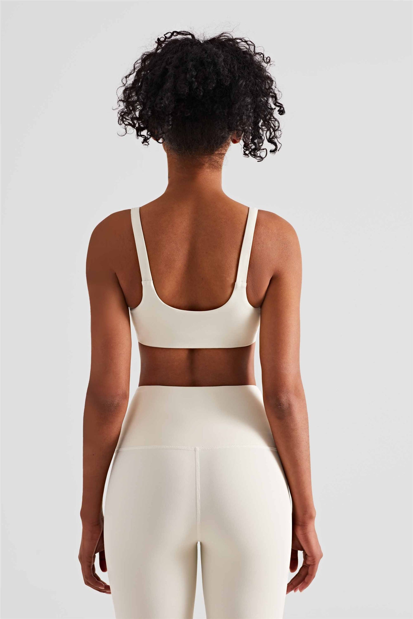 WX1436-LC Lycra medium strength fitness vest nude deep U Cross border sports bra square collar Yoga underwear