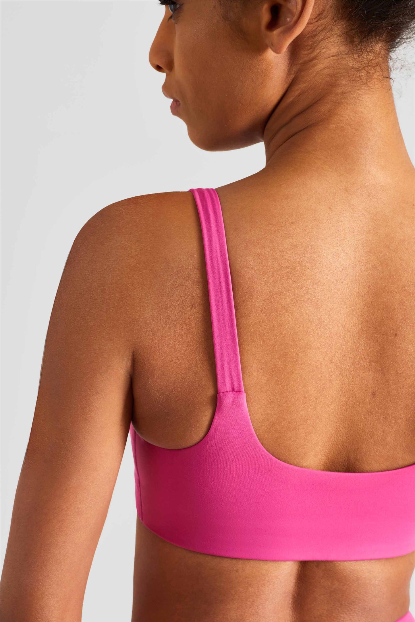 WX1436-LC Lycra medium strength fitness vest nude deep U Cross border sports bra square collar Yoga underwear