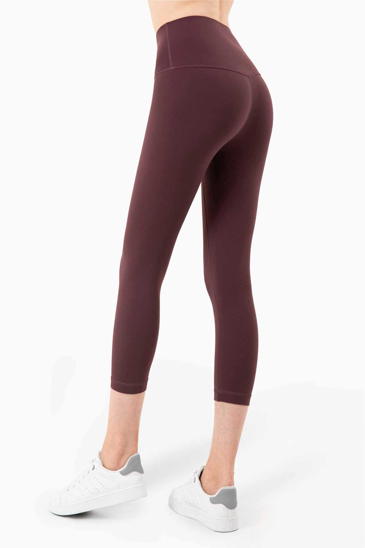 QK1242-NULS new European and American peach butt fitness pants One piece no embarrassment line high waist tight seven points nude yoga pants