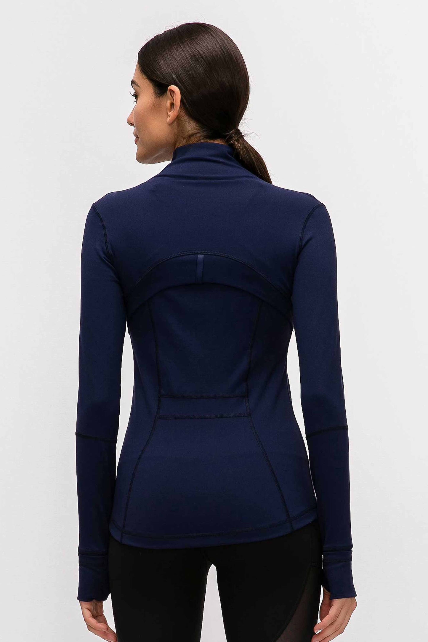 HR18031- Yoga sport jacket for women, elastic zipper running fitness yoga long-sleeved top jacket