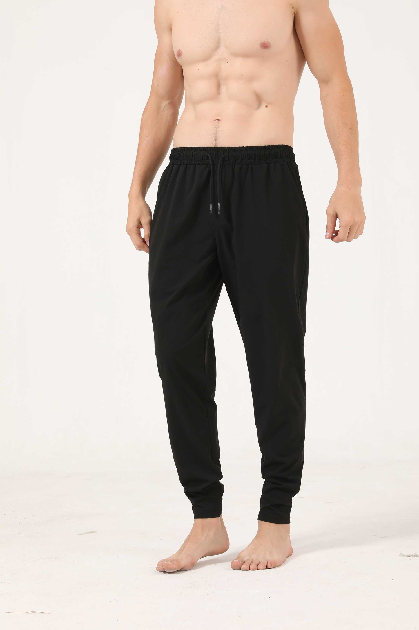 HRYTE70001-Sweatpants Men's running woven sweatpants with large pockets and small legs elastic loose casual pants