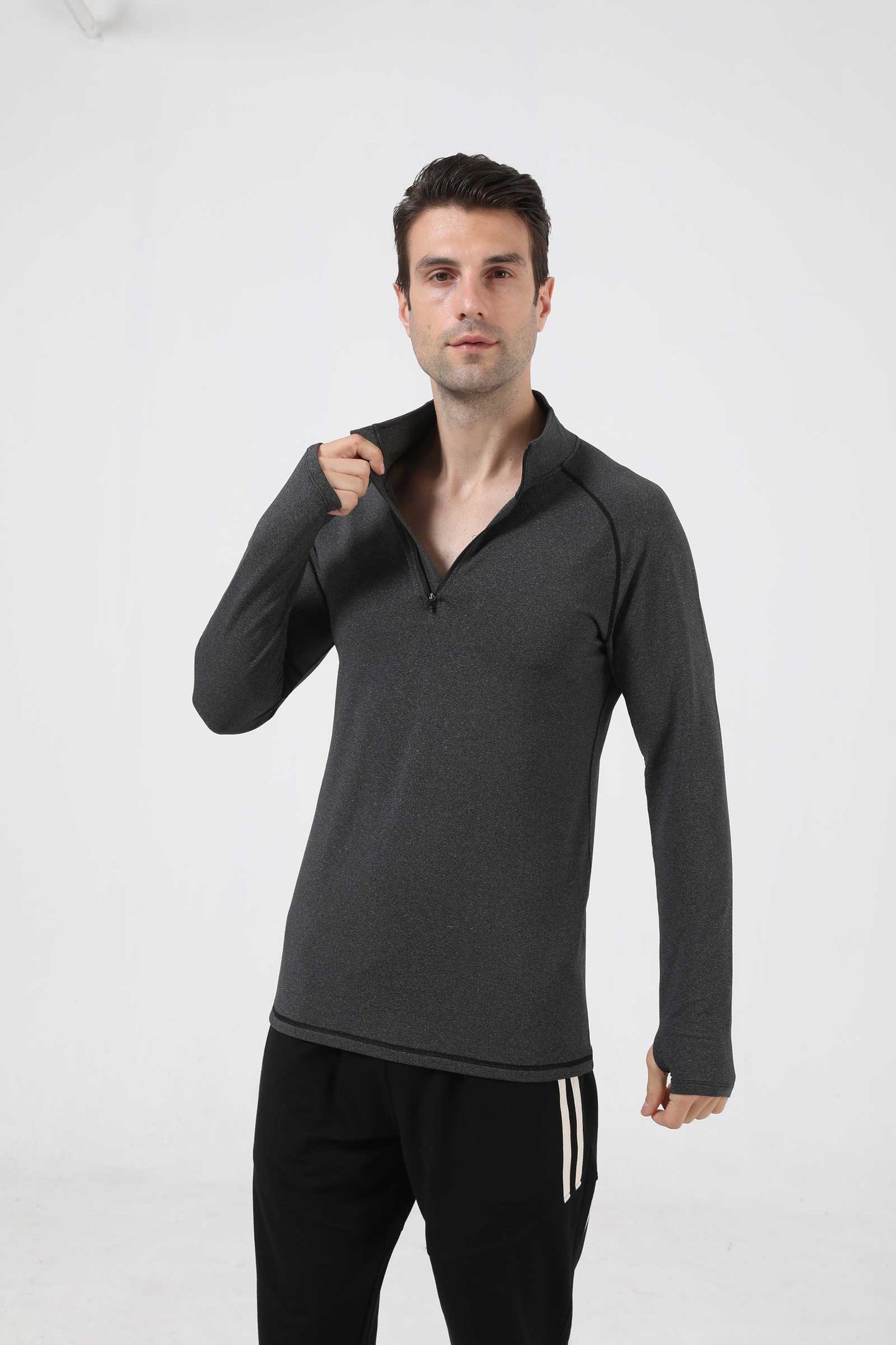 HRYT1053-Spring and autumn men's high neck sports fitness wear basketball running coat