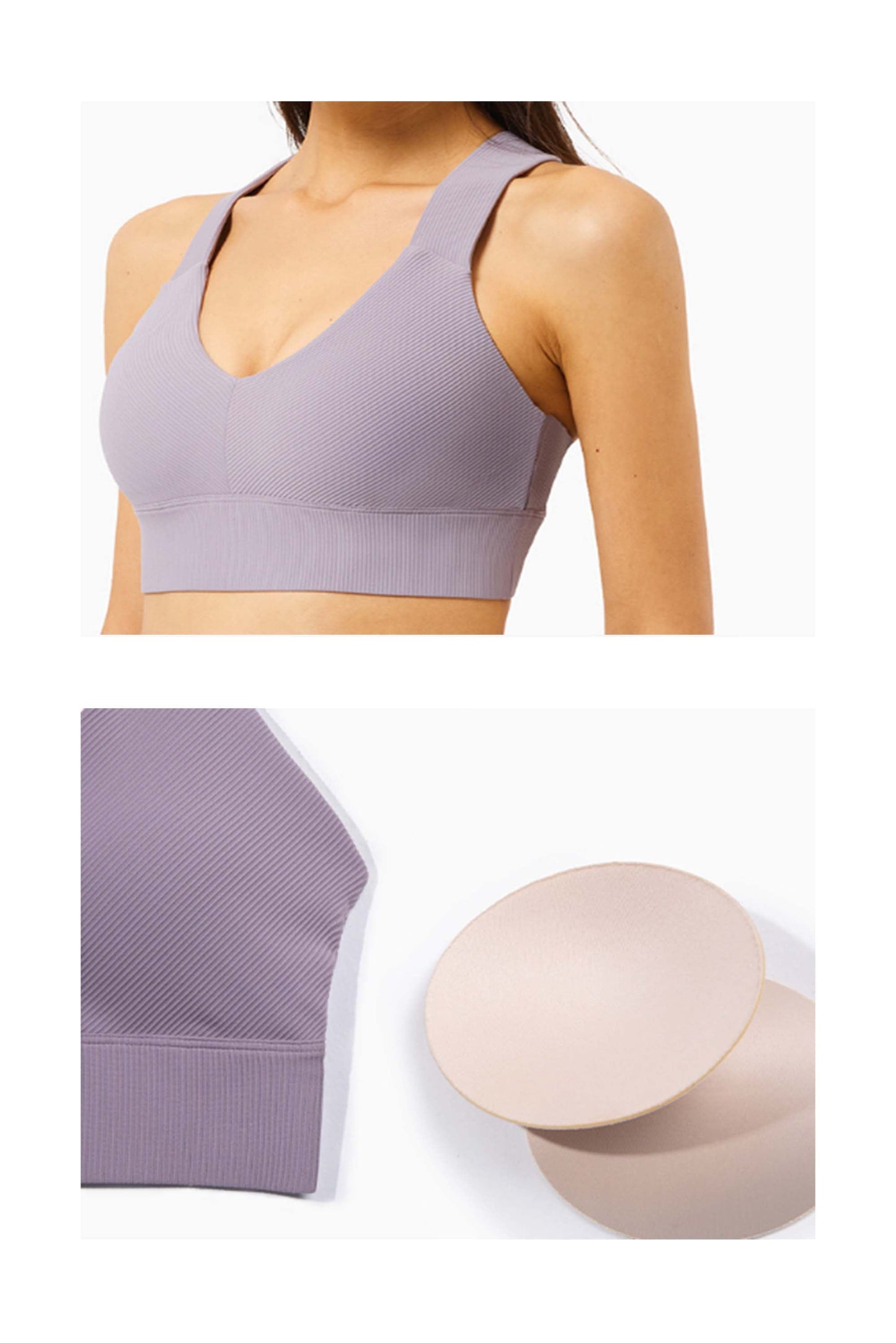 WX1290-FPS Ribbed antibacterial Yoga bra for women 2023 new cross border beauty back gathering fitness running underwear