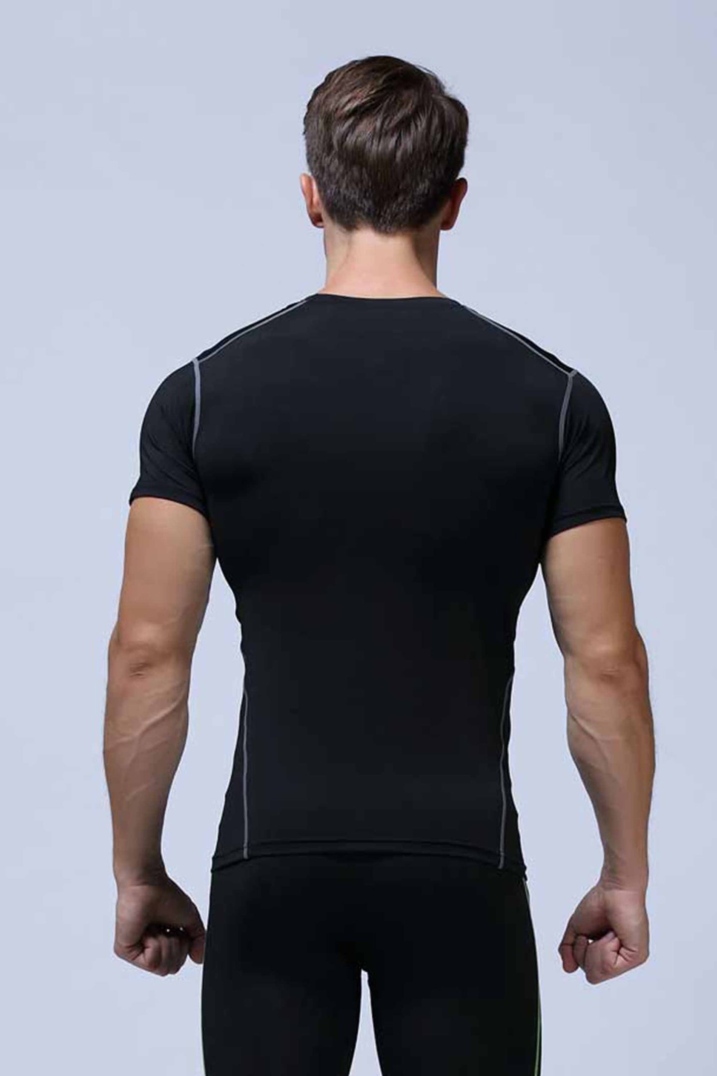 HRABW06-New basketball training sports short sleeve men breathable compression tight fitness quick drying clothes T-shirt