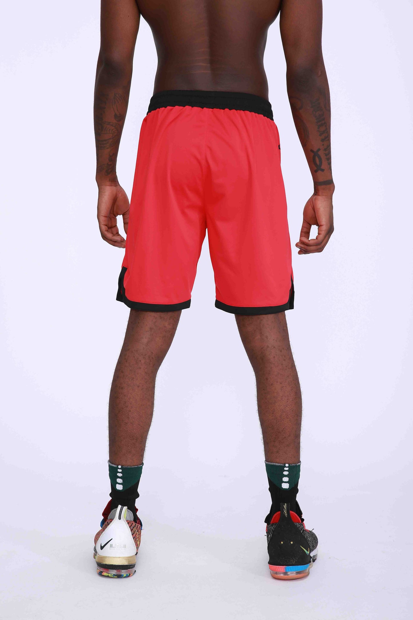 HRABW93#1-Sports shorts men's summer American quick drying breathable outdoor leisure running training split print fitness basketball pants