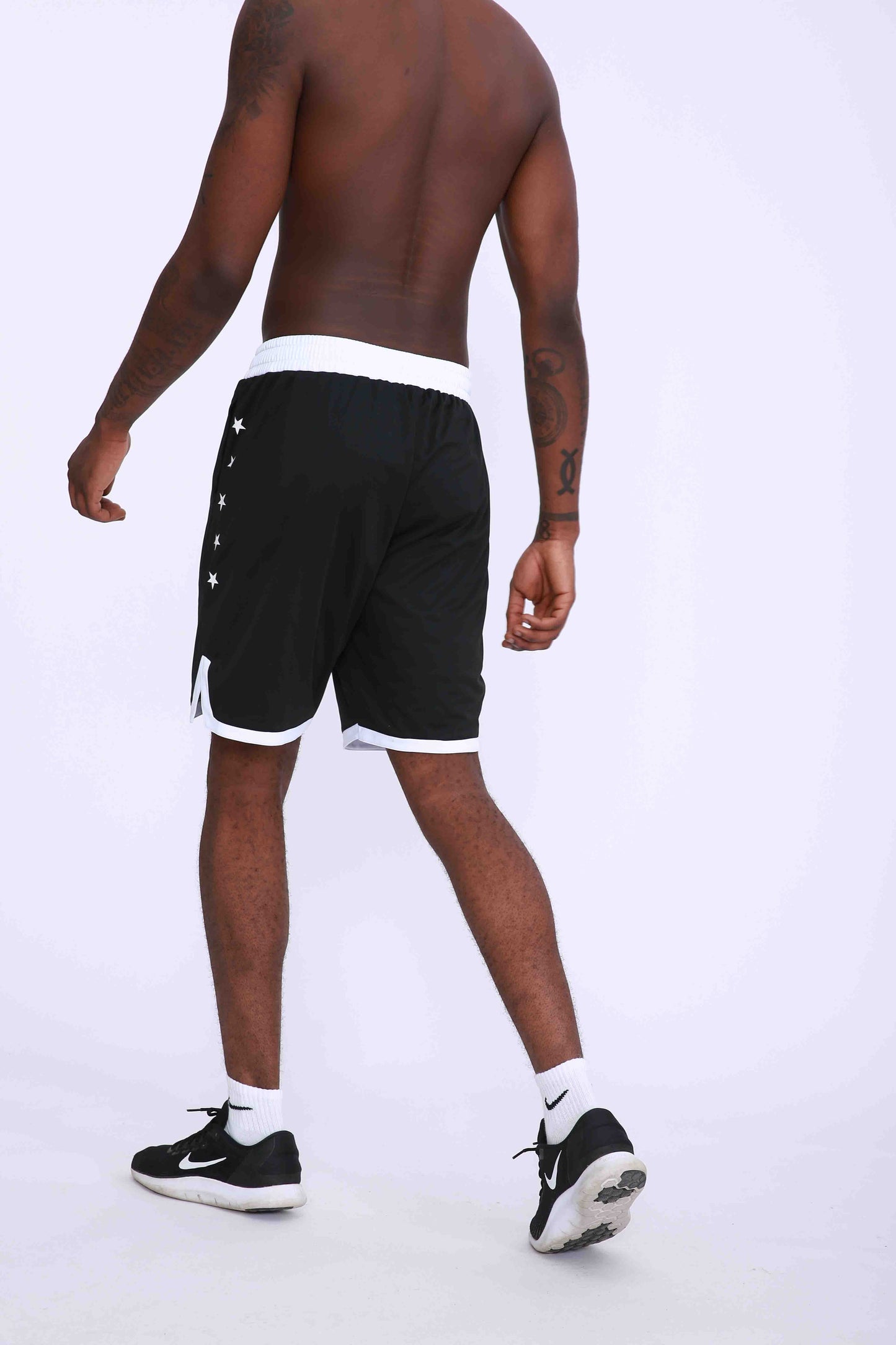 HRABW93#1-Sports shorts men's summer American quick drying breathable outdoor leisure running training split print fitness basketball pants