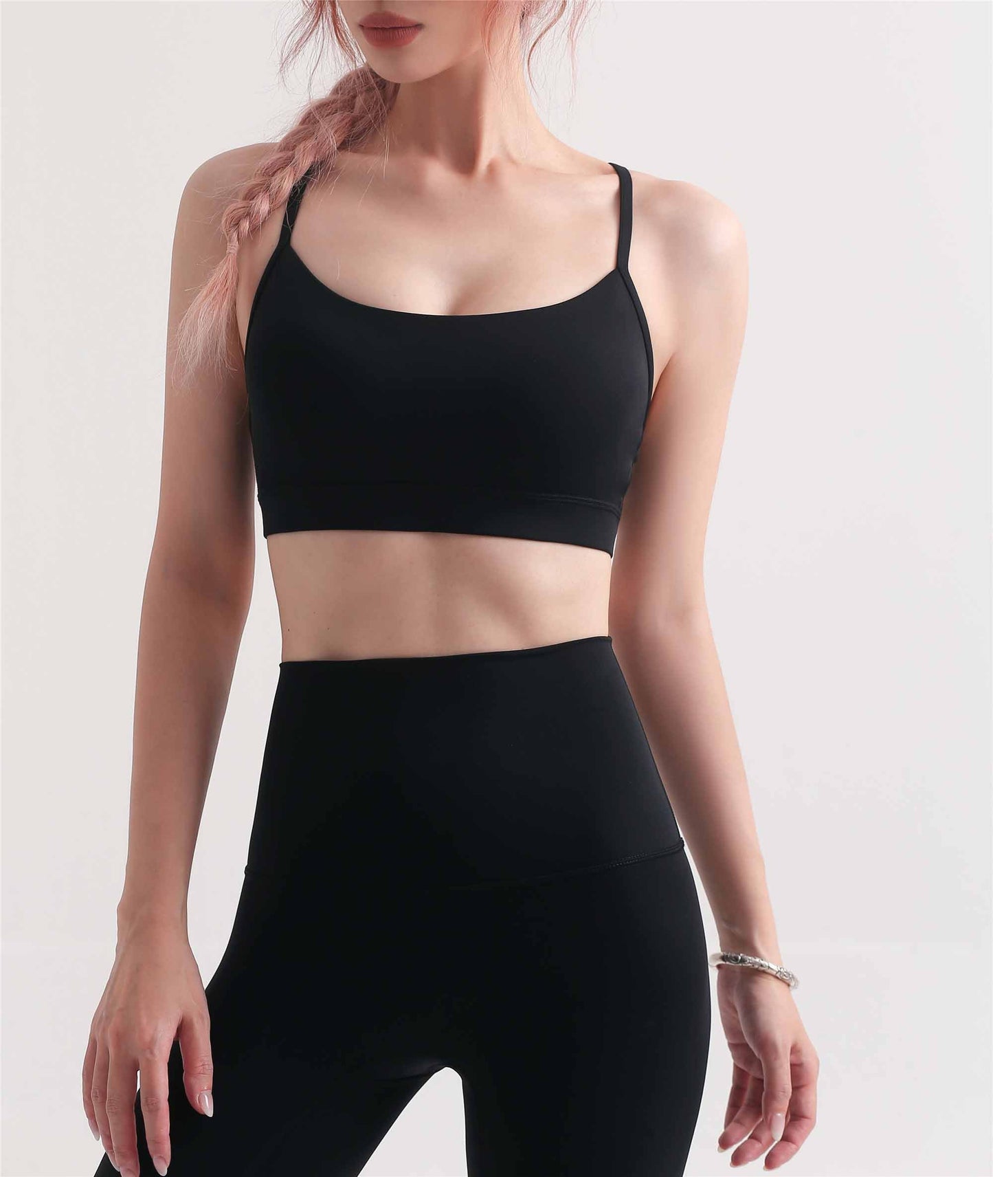 WX1467-Nuls Angel Eyes Cross Strap Yoga vest back Buckle Fitness bra Sports underwear women