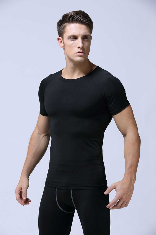 HRABW04-Summer outdoor basketball running training tight fitness sports short sleeve quick drying T-shirt men quick drying shirt