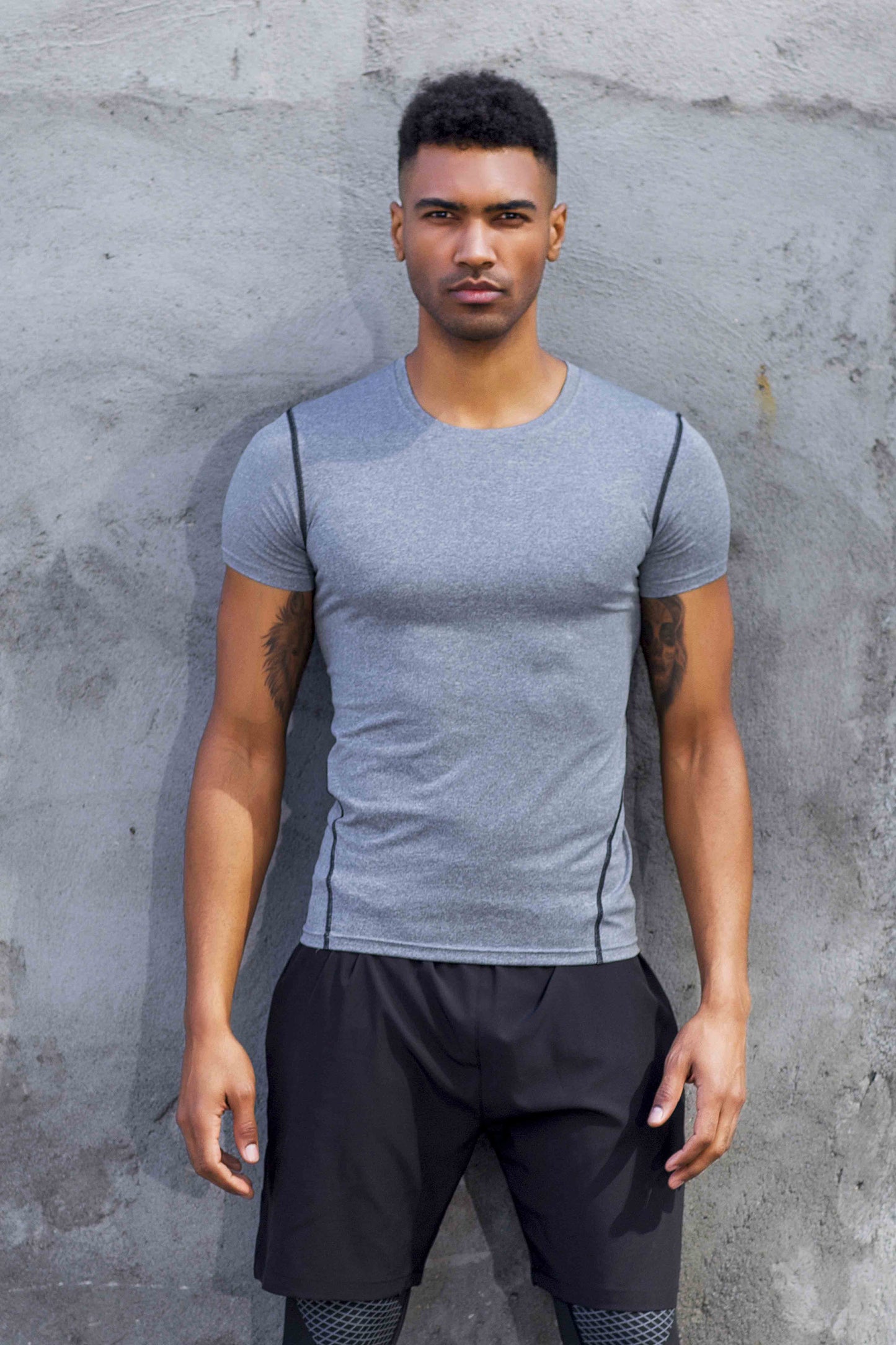 HRABW03-Outdoor special training quick drying T-shirt men's short sleeved summer tight running fitness clothes absorb sweat quick drying