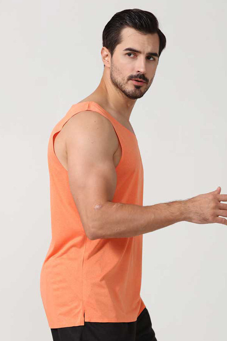 HRD10024-Summer new lightweight running vest for men, sleeveless for gym training, adhesive closure for outdoor marathon racing