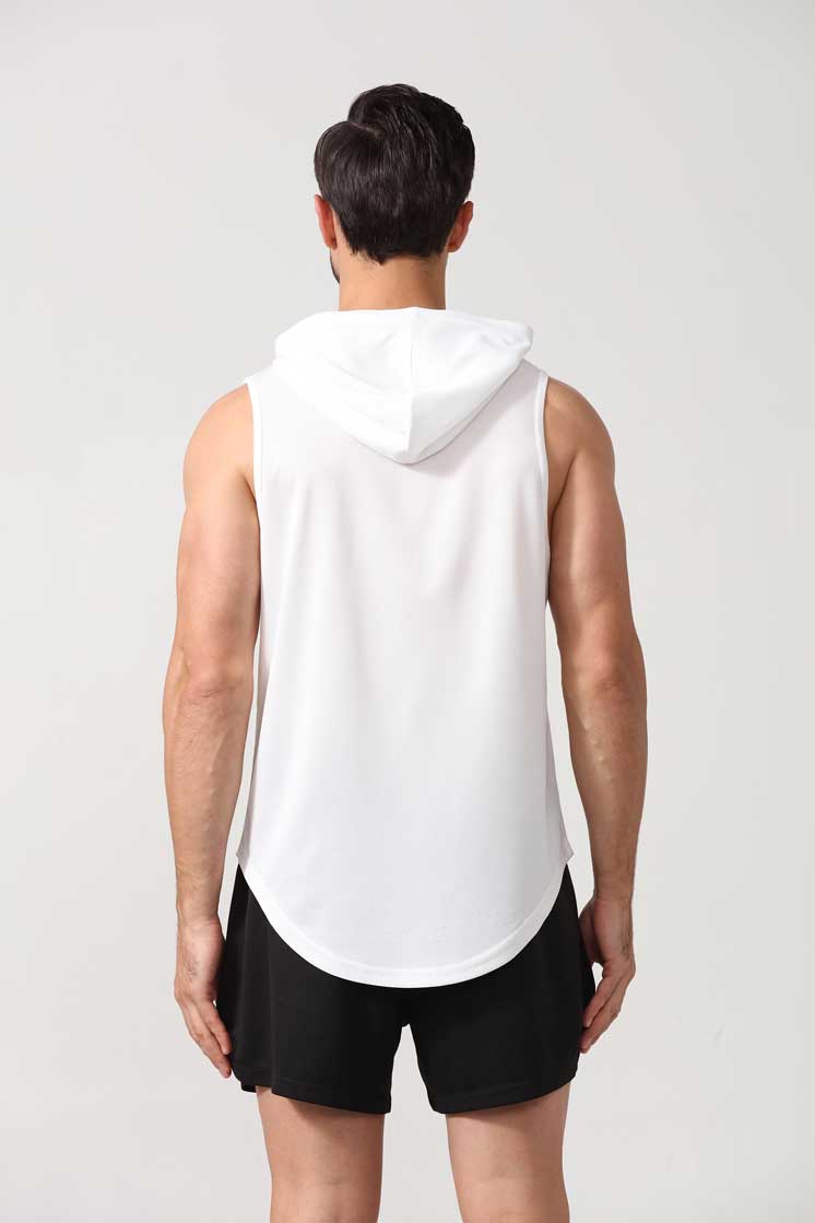 HRBX002-Summer new sports vest men quick-drying loose shoulder fitness men's basketball training hooded fitness vest men