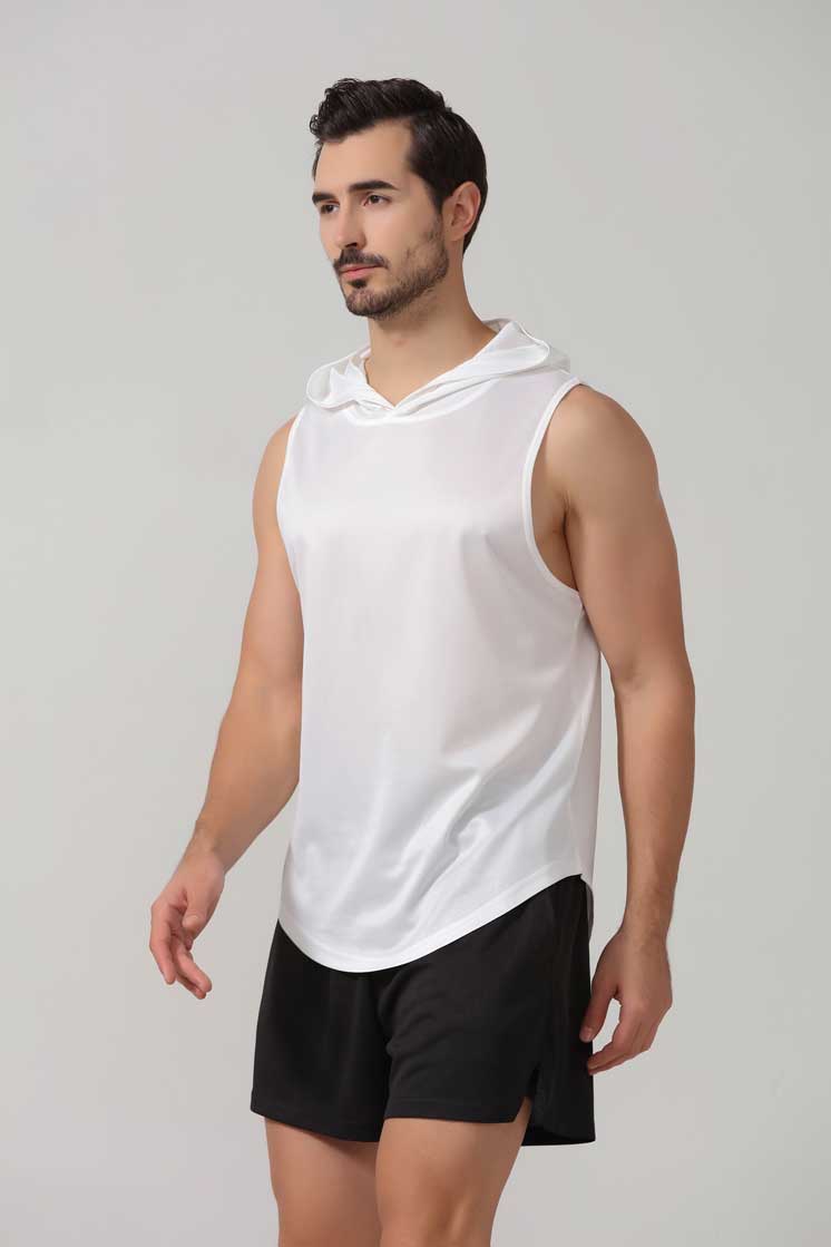 HRBX002-Summer new sports vest men quick-drying loose shoulder fitness men's basketball training hooded fitness vest men