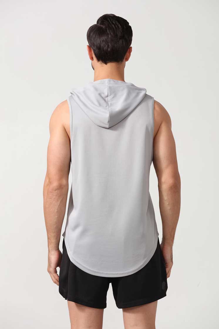 HRBX002-Summer new sports vest men quick-drying loose shoulder fitness men's basketball training hooded fitness vest men