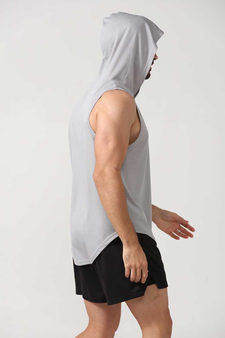 HRBX002-Summer new sports vest men quick-drying loose shoulder fitness men's basketball training hooded fitness vest men