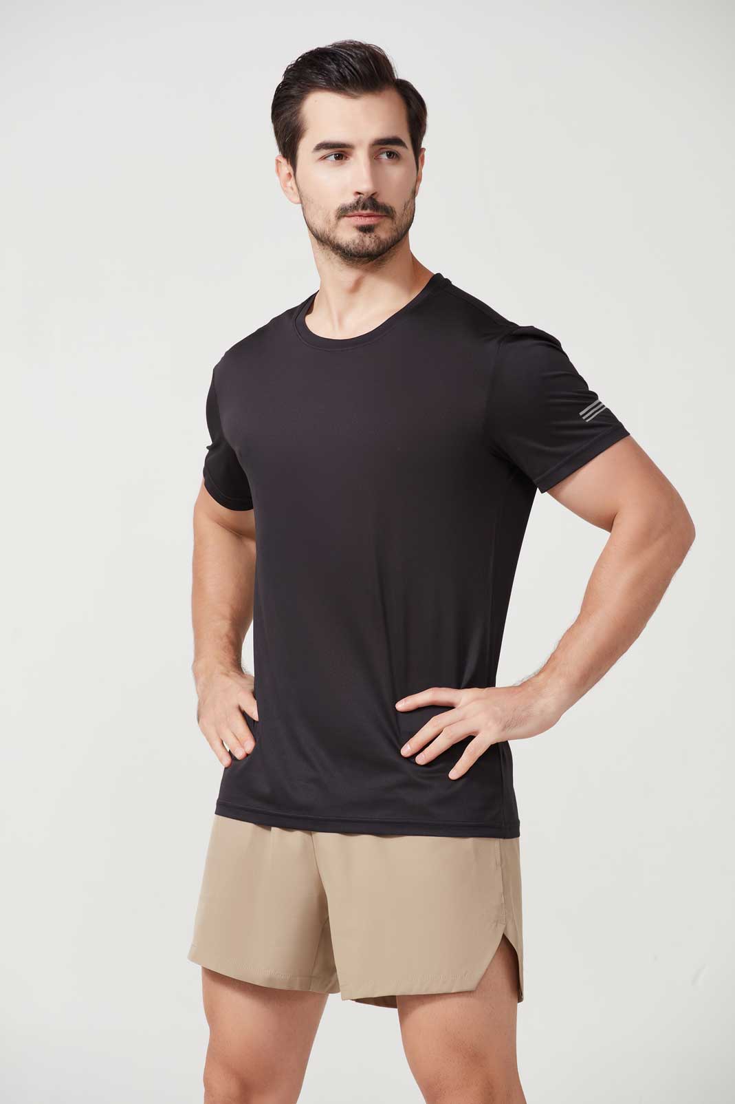 HRDT1004-Sports quick-drying T-shirt, outdoor running leisure short-sleeved cross-border loose fitness short-sleeved shirt.