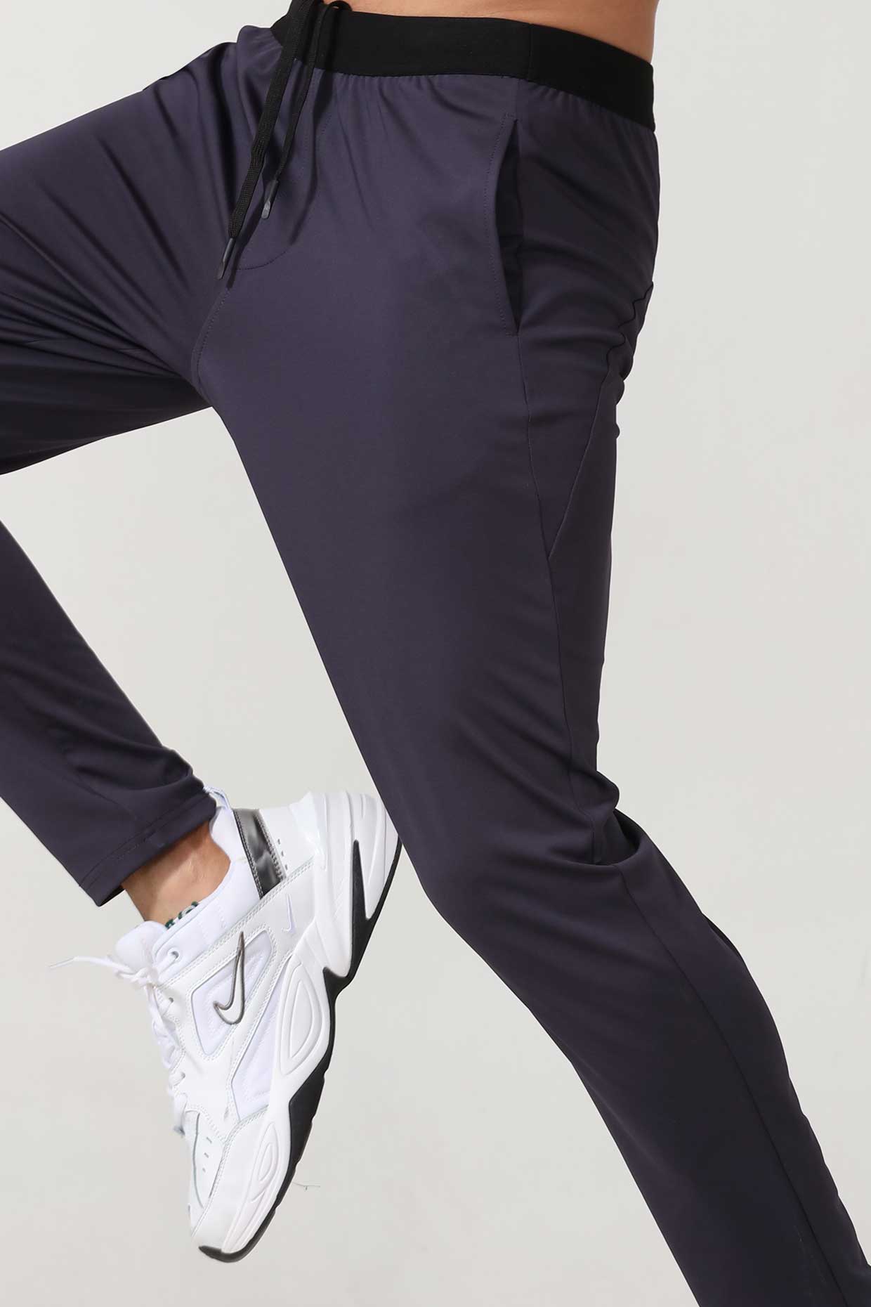 HRYTCK22004-Autumn and winter new men's sports pants loose outdoor running fitness pants large size knitted sports casual pants