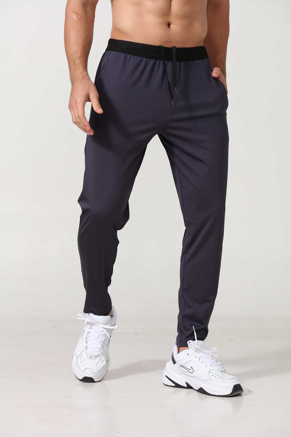 HRYTCK22004-Autumn and winter new men's sports pants loose outdoor running fitness pants large size knitted sports casual pants