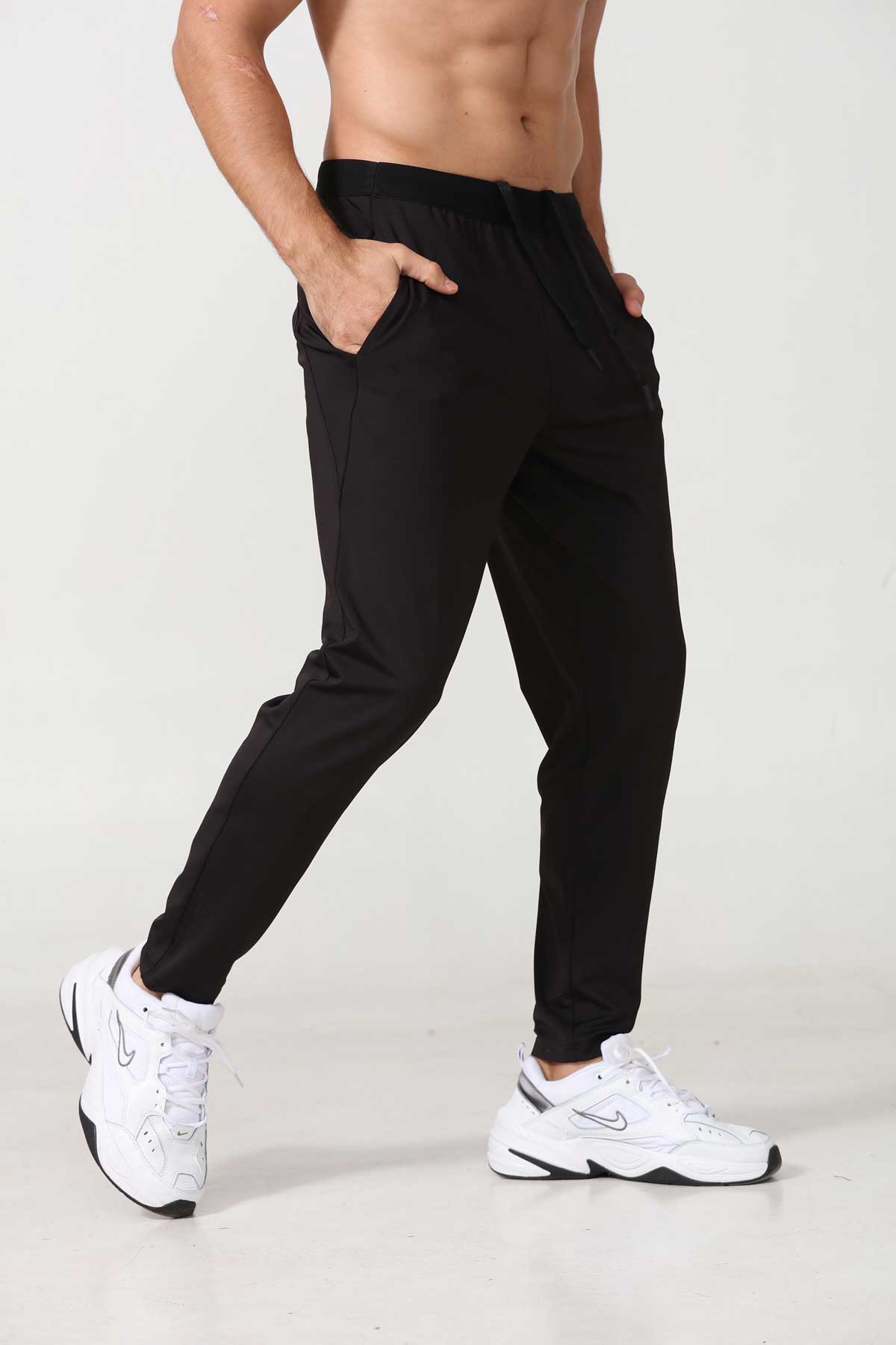 HRYTCK22004-Autumn and winter new men's sports pants loose outdoor running fitness pants large size knitted sports casual pants