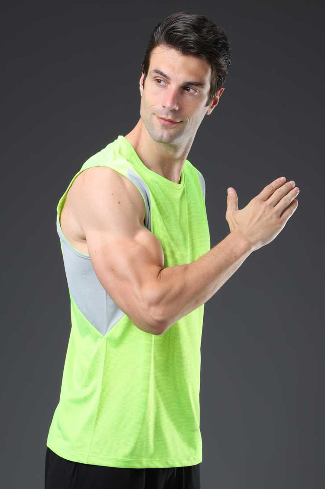 HRD10012- Running quick-drying vest men's sports track and field cross-country training lightweight wind tunnel vest mesh hole racing vest