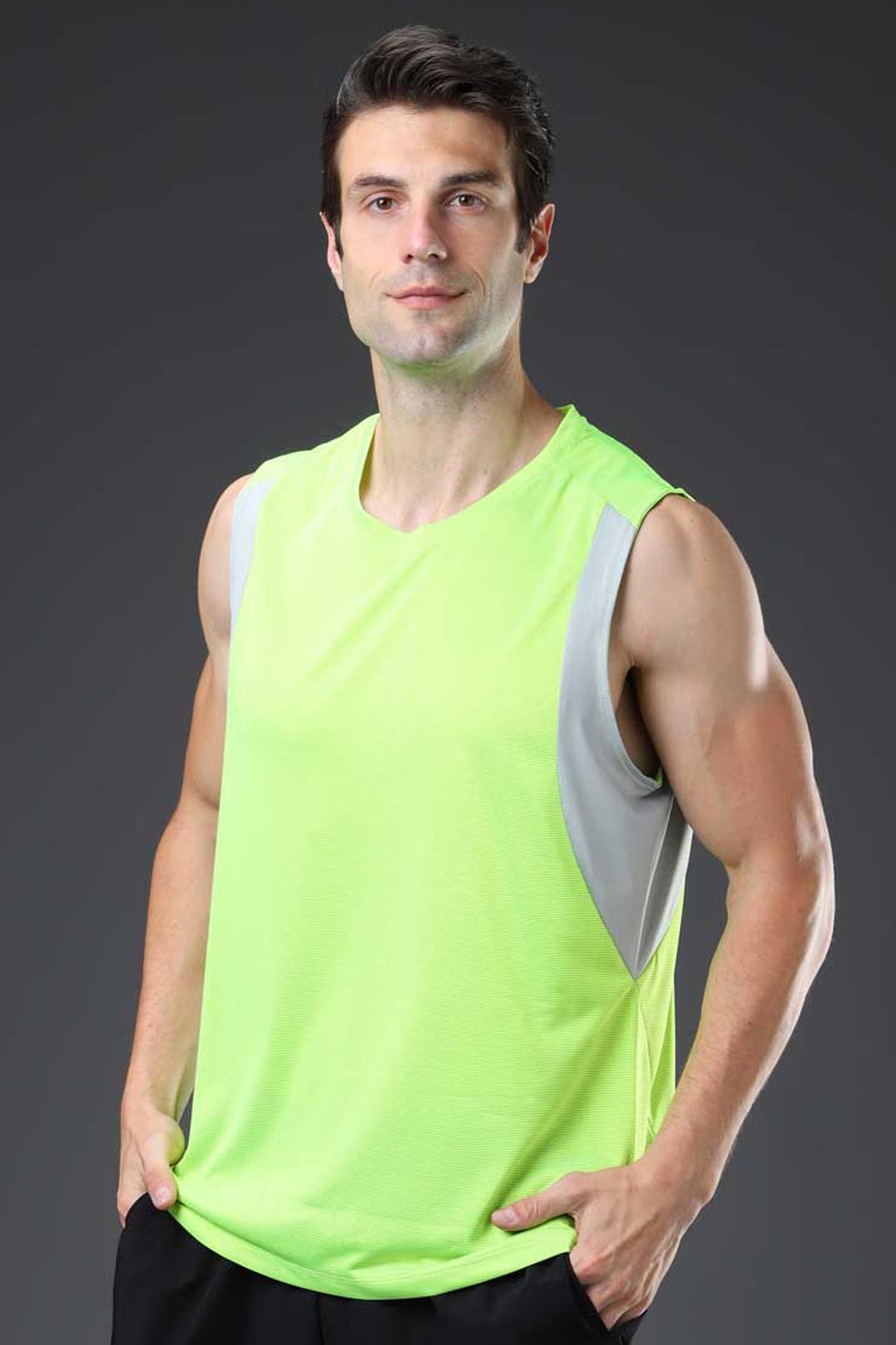 HRD10012- Running quick-drying vest men's sports track and field cross-country training lightweight wind tunnel vest mesh hole racing vest