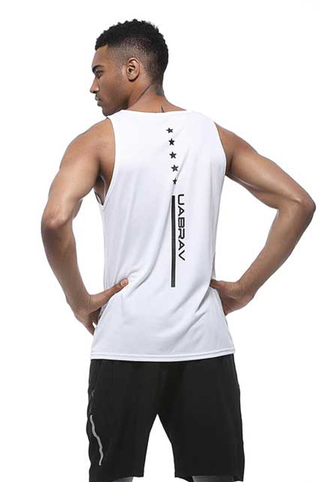 HRABW01#2-Men's sports vest plus size loose basketball training sports quick drying running fitness vest men's vest