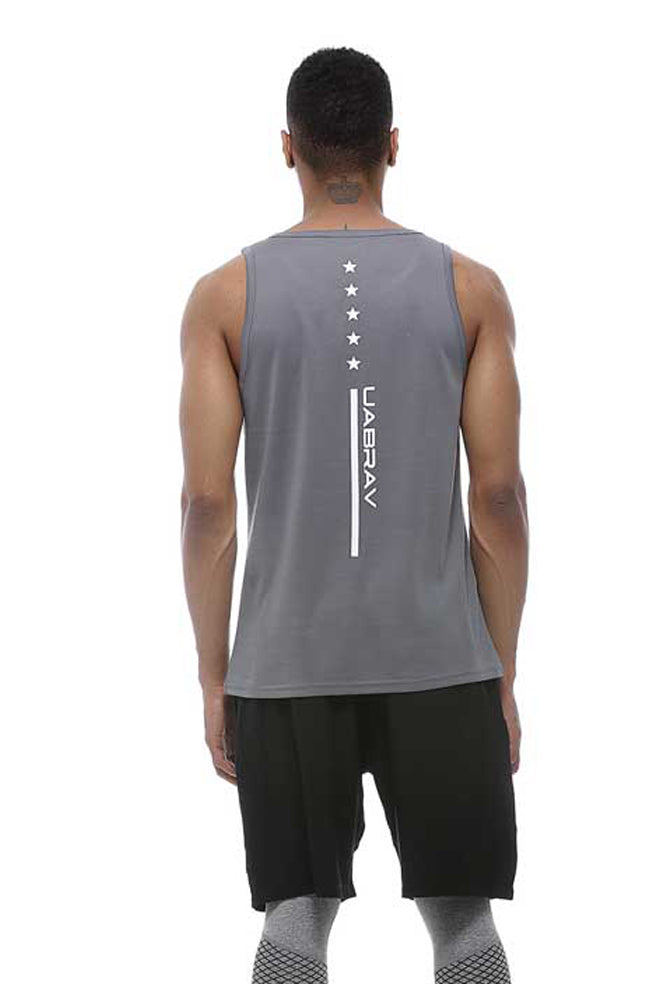 HRABW01#2-Men's sports vest plus size loose basketball training sports quick drying running fitness vest men's vest