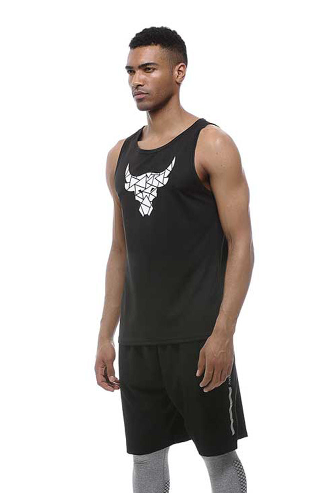 HRABW01#2-Men's sports vest plus size loose basketball training sports quick drying running fitness vest men's vest