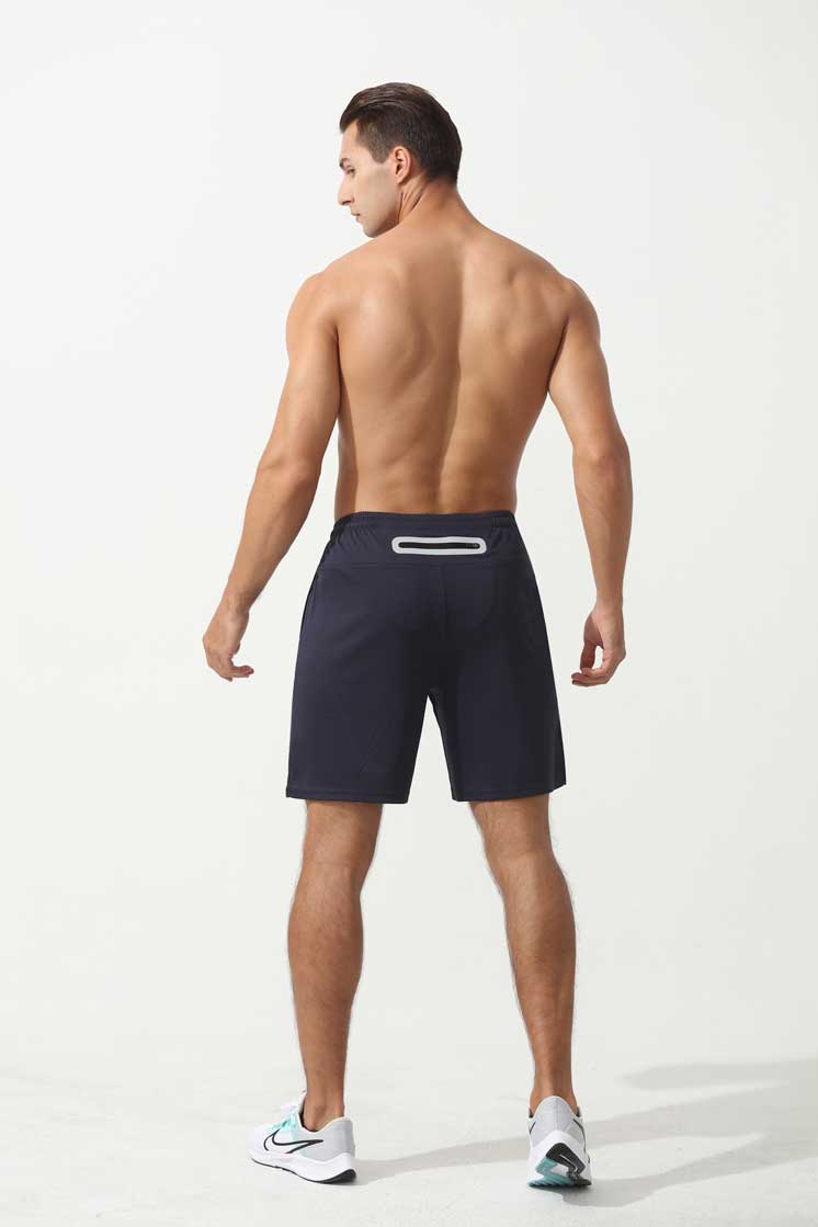 HRDK22007-Summer double-layer fitness shorts, cross-border new product quick-drying sports shorts, fake two-piece inner lining printed swim trunks for men