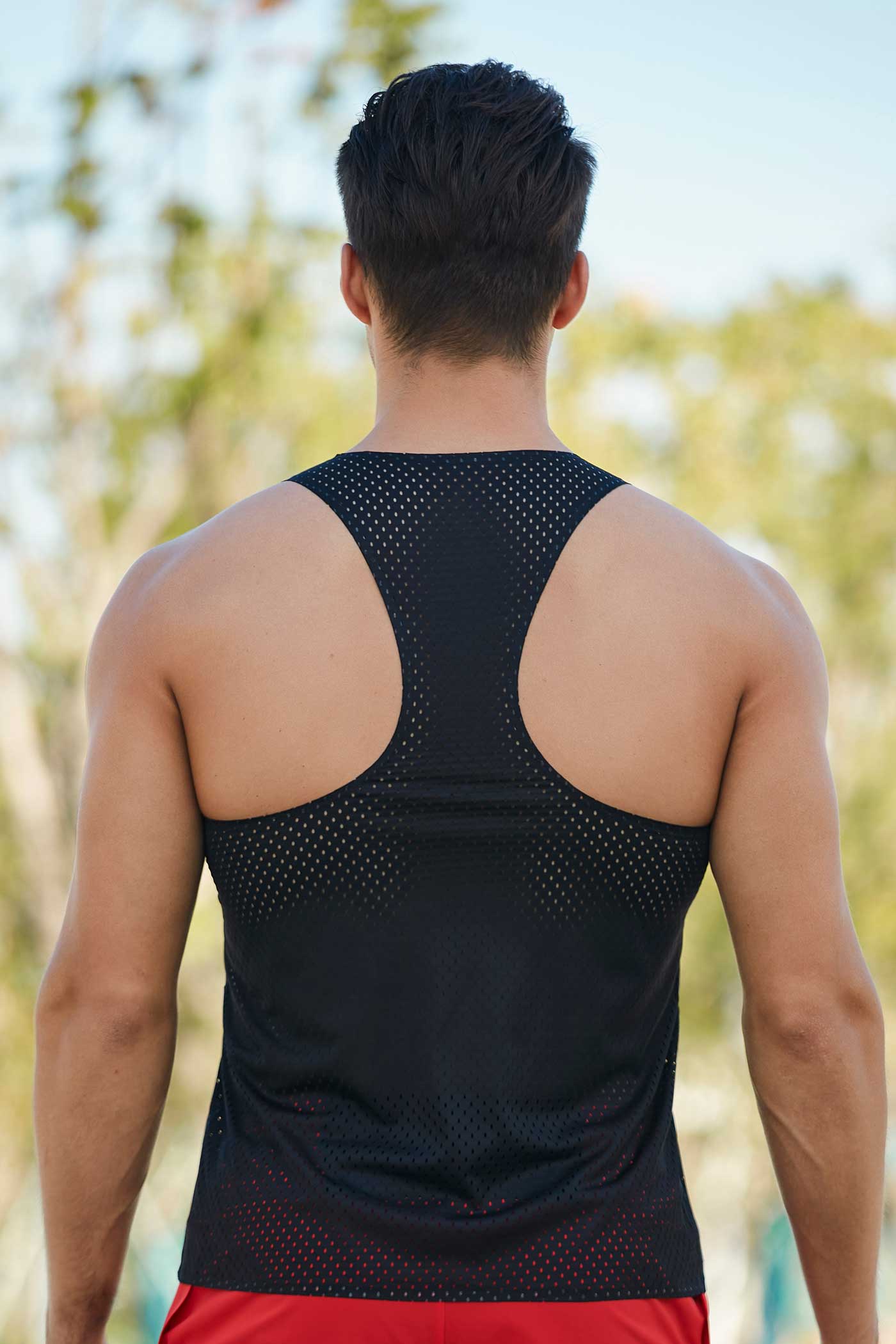 HR23102-Marathon running quick-drying vest men's sports track and field cross-country training lightweight wind tunnel vest mesh hole racing vest