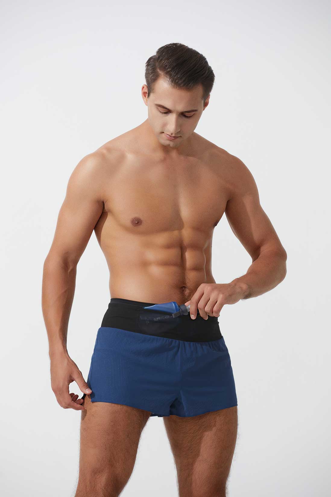 HRDK80027-Men's summer sports shorts, nylon quick-drying training shorts for outdoor wear, 3-inch off-road marathon running shorts