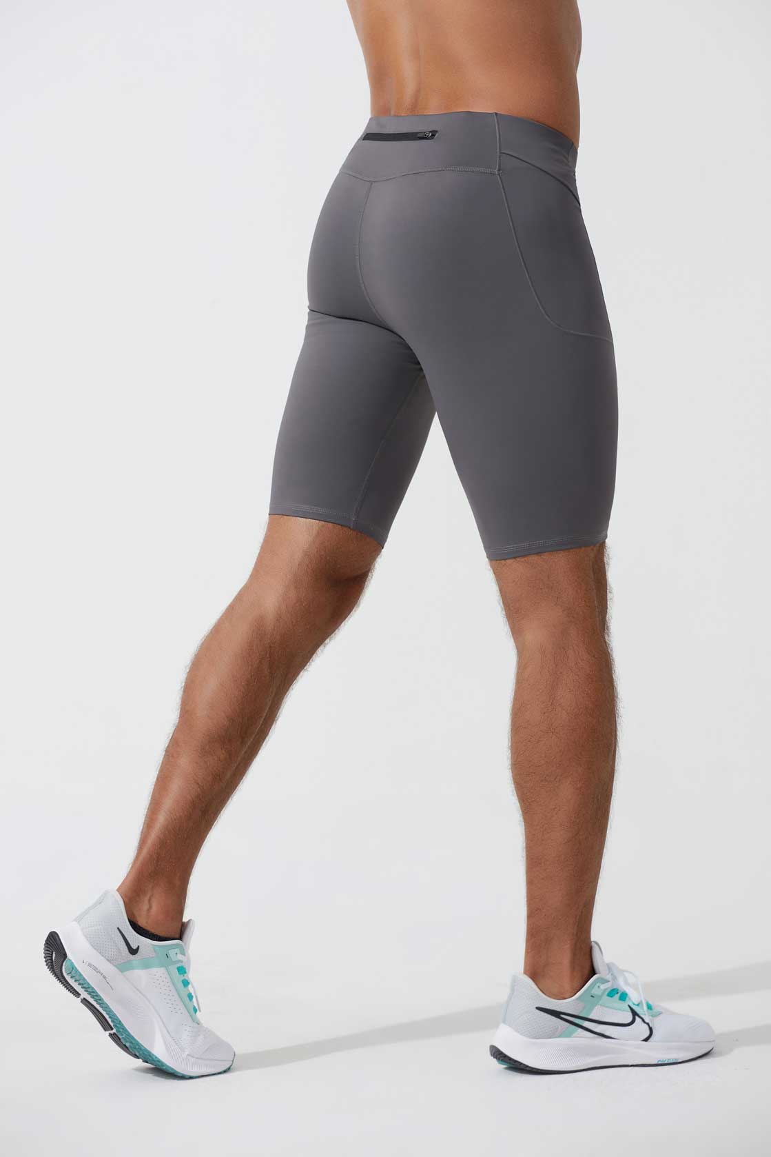 HRYTS22004-Summer men's high elastic compression aerobics tights sports quick dry training five quarter running fitness shorts