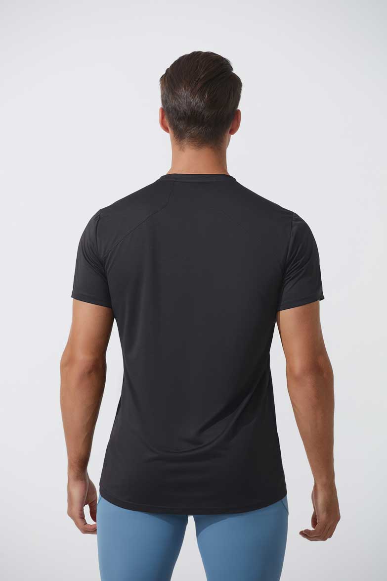 HRDT1006-Men's running short-sleeved lightweight quick-drying sports T-shirt. Summer outdoor sports training round neck fitness top