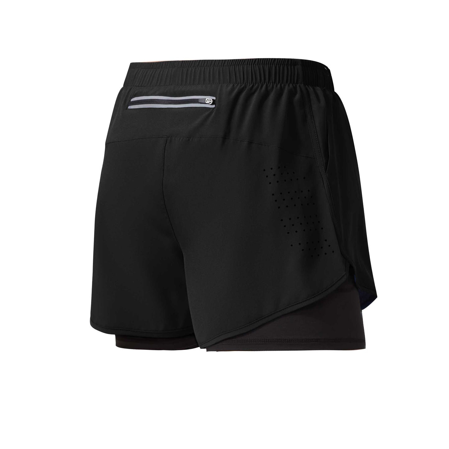 HRDK22001-Men's sports shorts for running marathons and track and field events, loose-fitting three-quarter pants with quick-drying inner lining to prevent exposure, double-layered fitness shorts